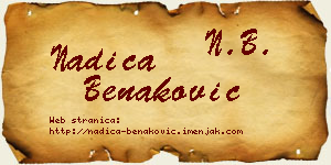 Nadica Benaković vizit kartica